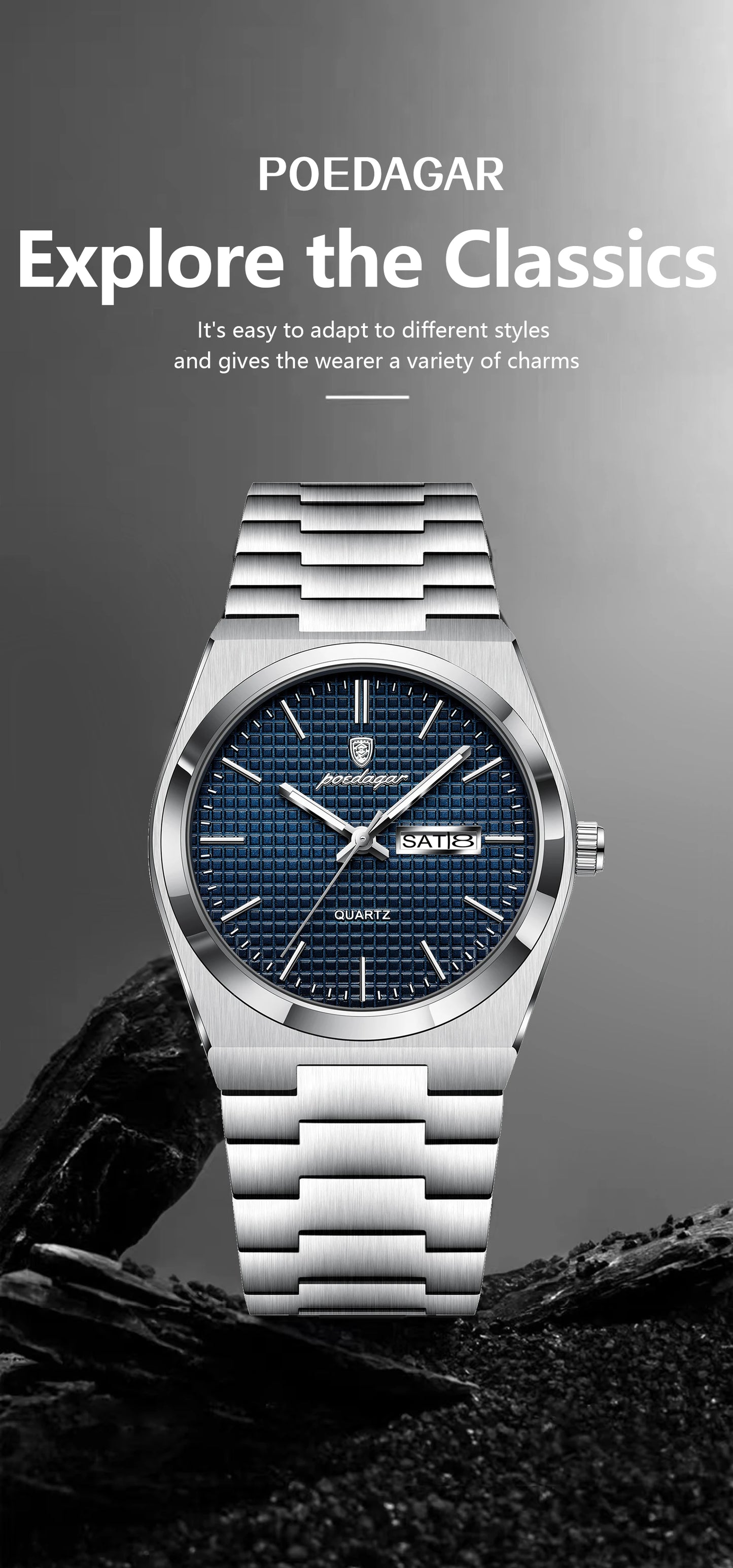 POEDAGAR Luxury Sport Man Watch Military Waterproof Luminous Date Week Men Watch