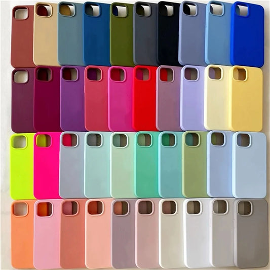 Luxury Original Silicone Case for Apple iPhone 16 15 14 Plus Official Cases