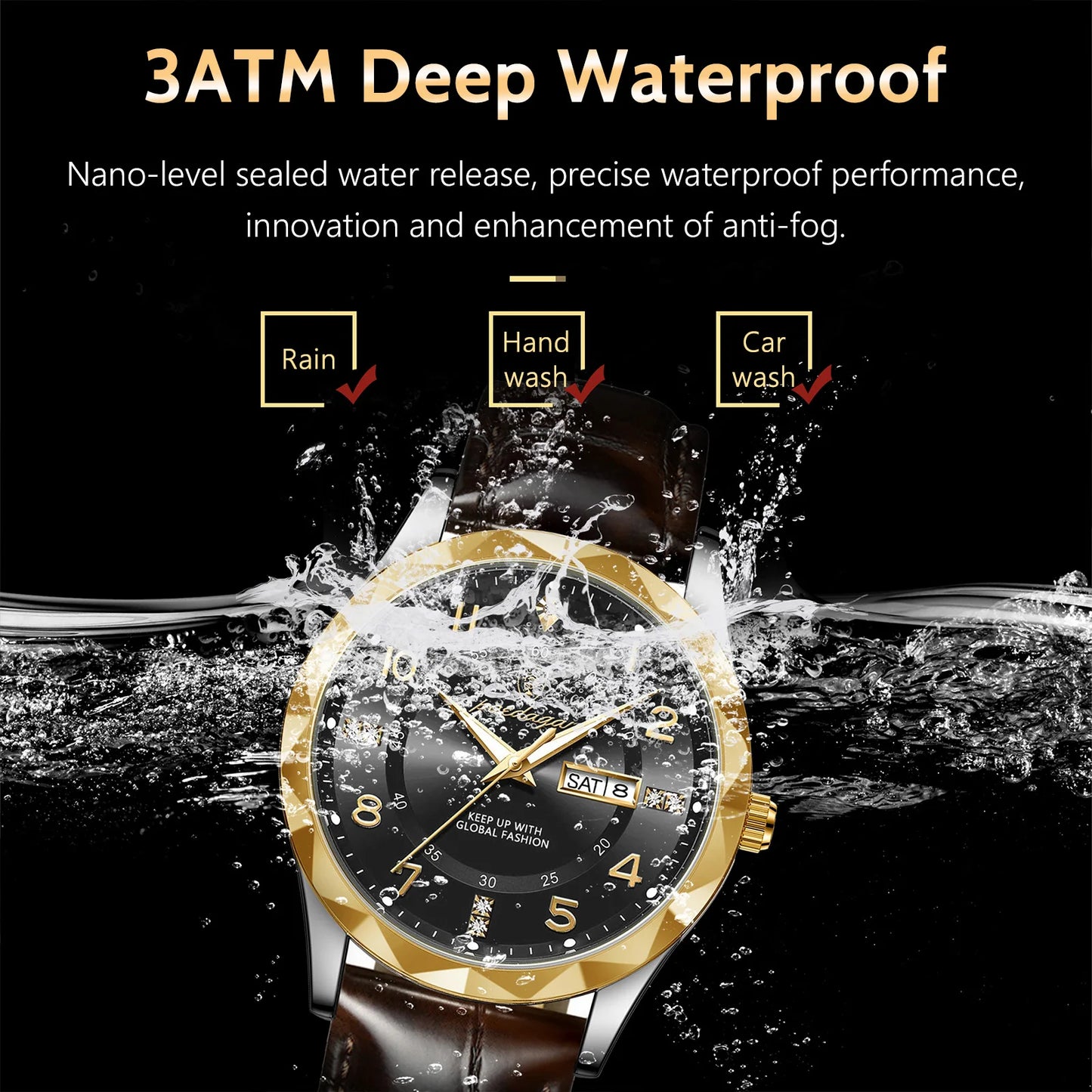 POEDAGAR Luxury  for Men Sport Quartz Leather Man Watch