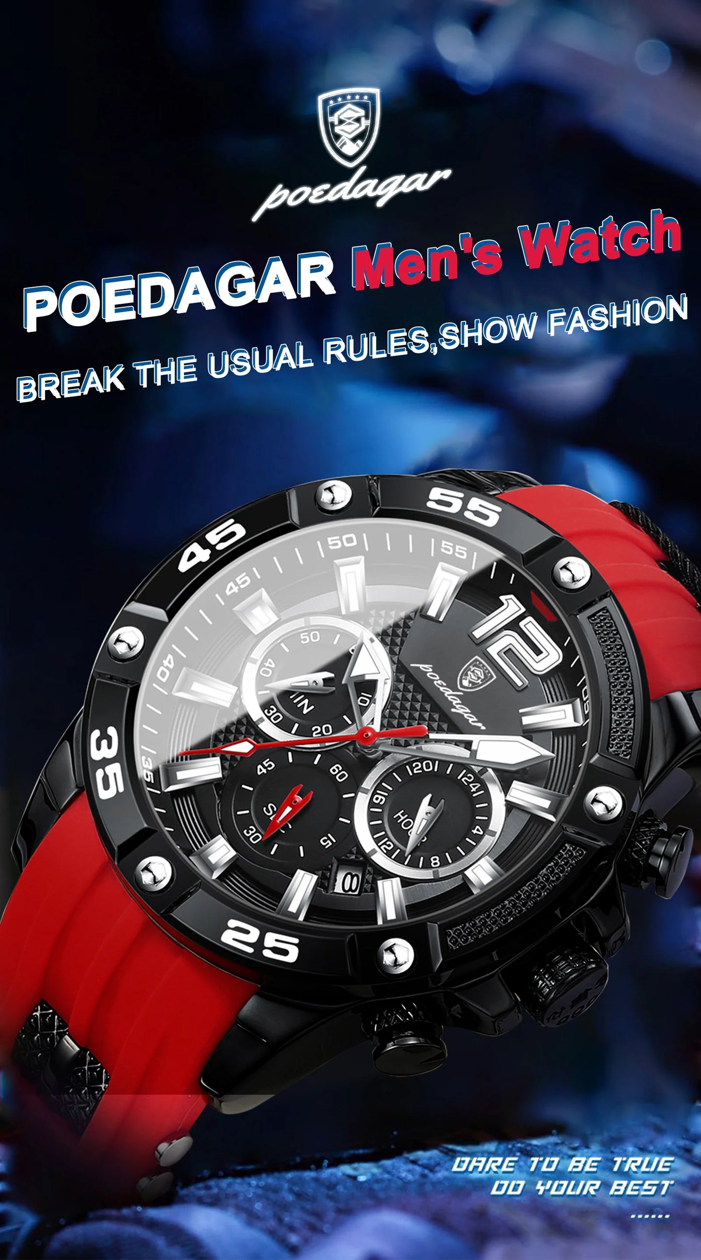 POEDAGAR Luxury Casual Men Watch Waterproof Luminous  Man Wristwatch