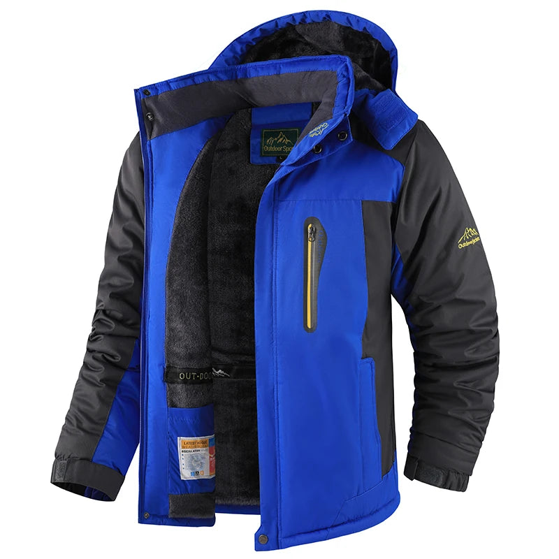 Winter Men's Waterproof Jacket Fleece Lined Windbreaker Rain Coat Men Jackets
