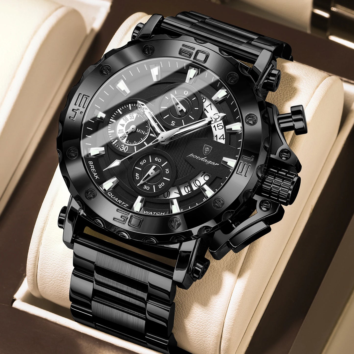 Watch For Men Calendar Luminous Waterproof Quartz Man Wristwatch