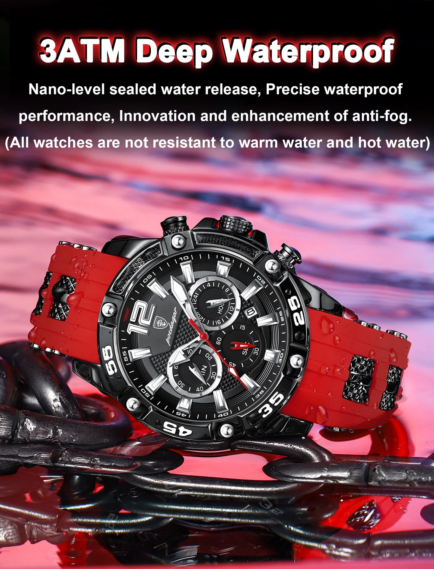 POEDAGAR Luxury Casual Men Watch Waterproof Luminous  Man Wristwatch