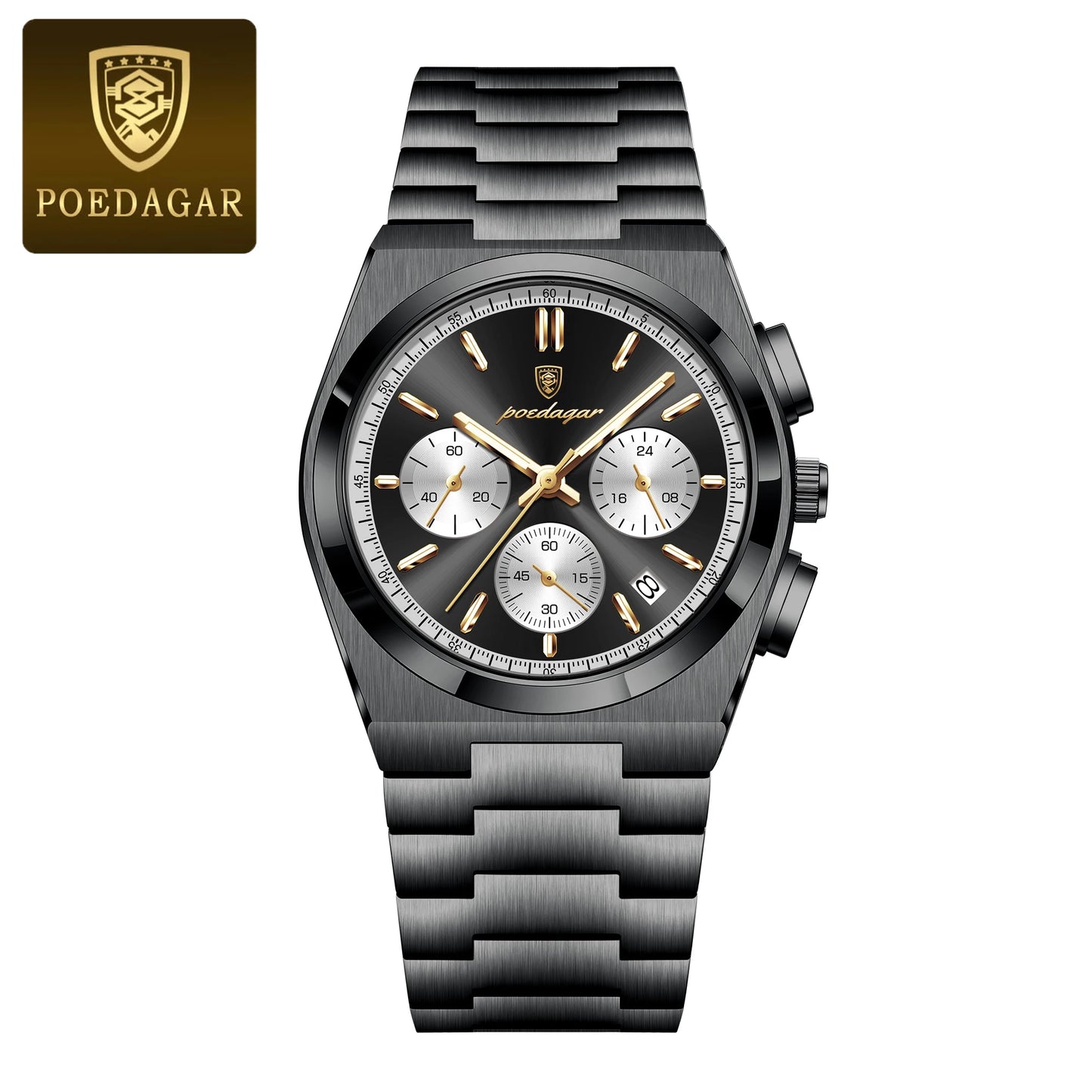 POEDAGAR Luxury Man Quartz Watch Sport MilitaryWaterproof Luminous  Men Watch