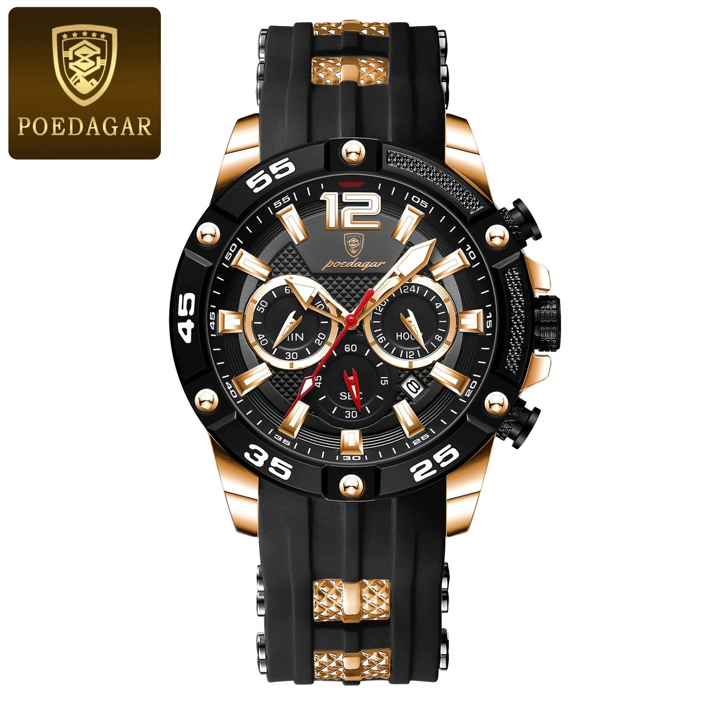 POEDAGAR Luxury Casual Men Watch Waterproof Luminous  Man Wristwatch