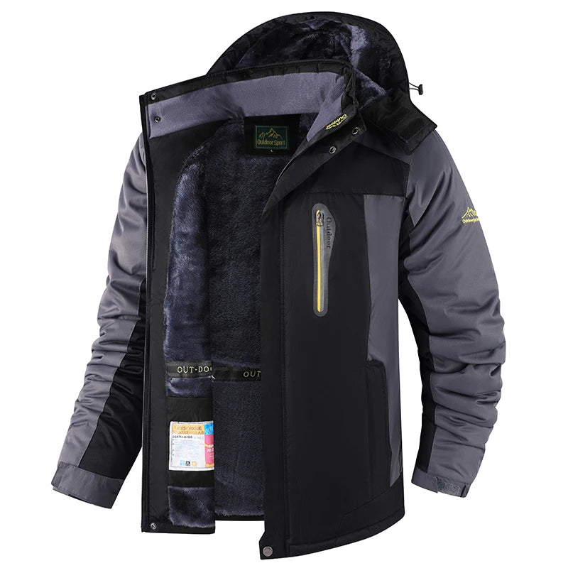 Winter Men's Waterproof Jacket Fleece Lined Windbreaker Rain Coat Men Jackets