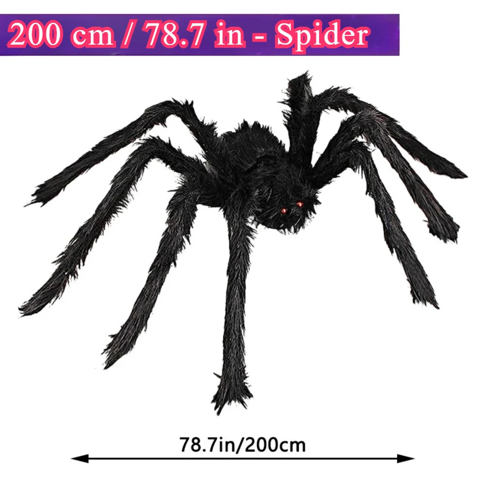 200cm Halloween Spiders Outdoor Decoration Halloween Plush Spiders Giant Spider