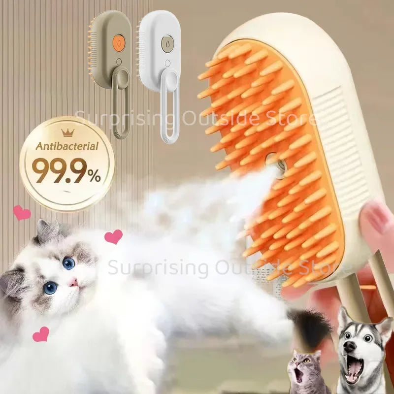 Cat Dog Pet  Massage Steam Spray Folding Rotatable Floating  Hair Removal Brush Comb