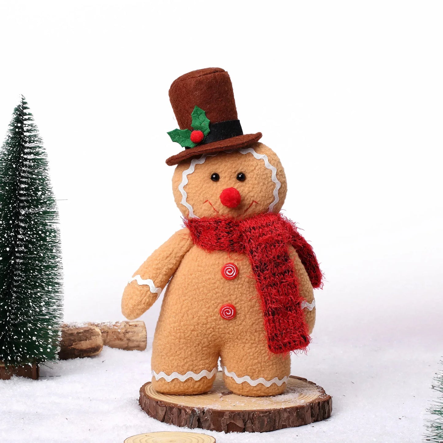 Large Gingerbread Man Doll Christmas Plush Leg Dolls Xmas Tree Ornaments