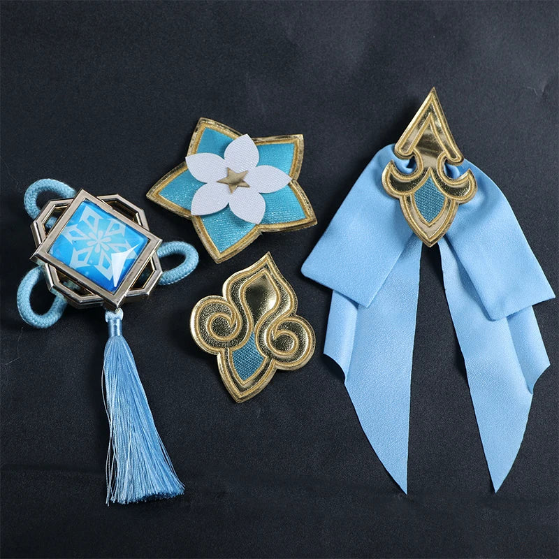 Frostflower Dew Shenhe Cosplay Costume Genshin Impact Adult Uniform Wig