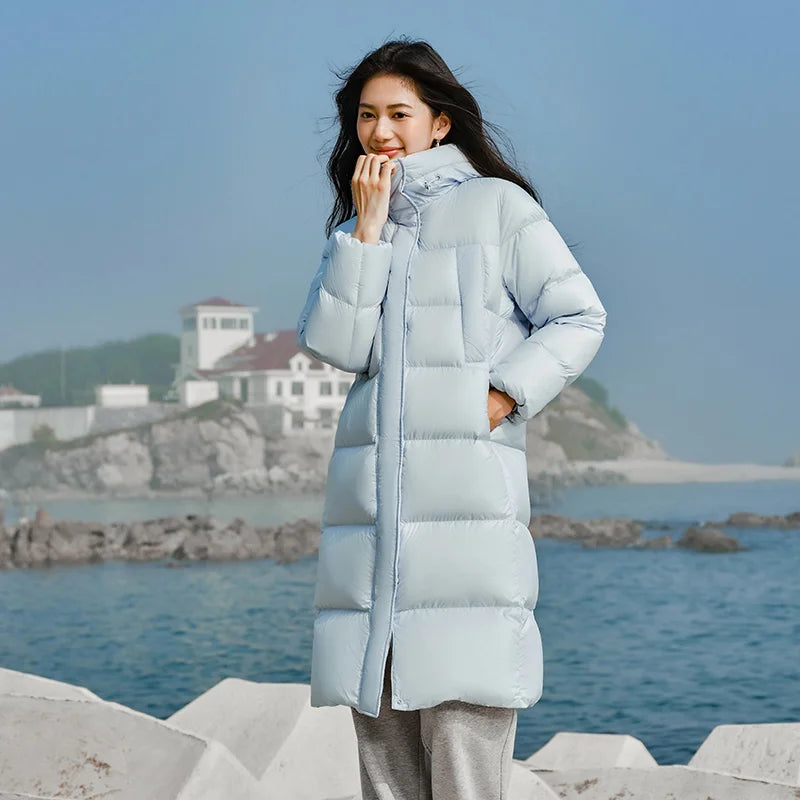 Semir  Women Long Length Waterproof Coat  Fashion Winter  Simple Down Jacket