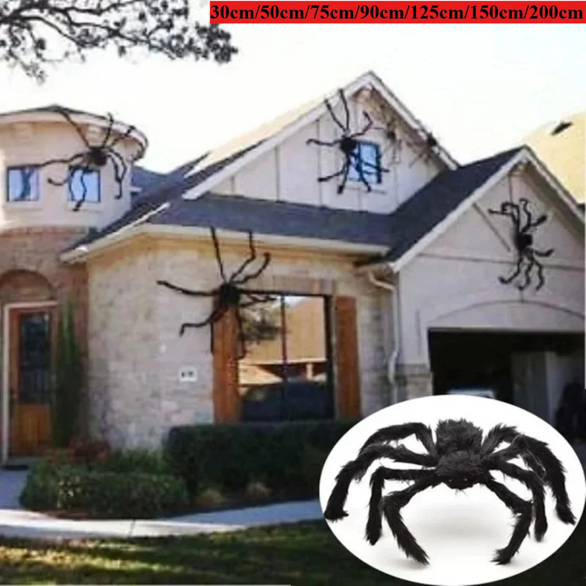 200cm Halloween Spiders Outdoor Decoration Halloween Plush Spiders Giant Spider
