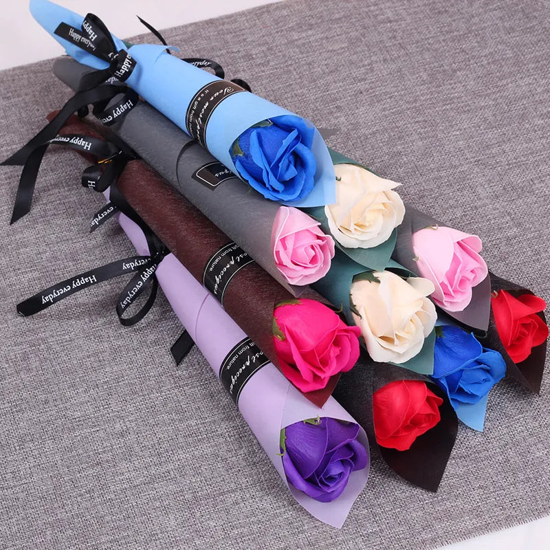 10pcs Soap Rose Artificial Flower Girl Friend Valentines Day Gift