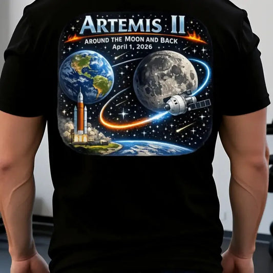 NASA Artemis II Mission Black Space Exploration Men's T-Shirt
