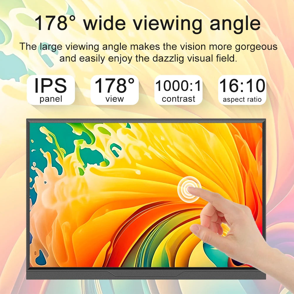 16inch Mobile Portable Monitor Touchscreen IPS Second Game Screen Extended Display