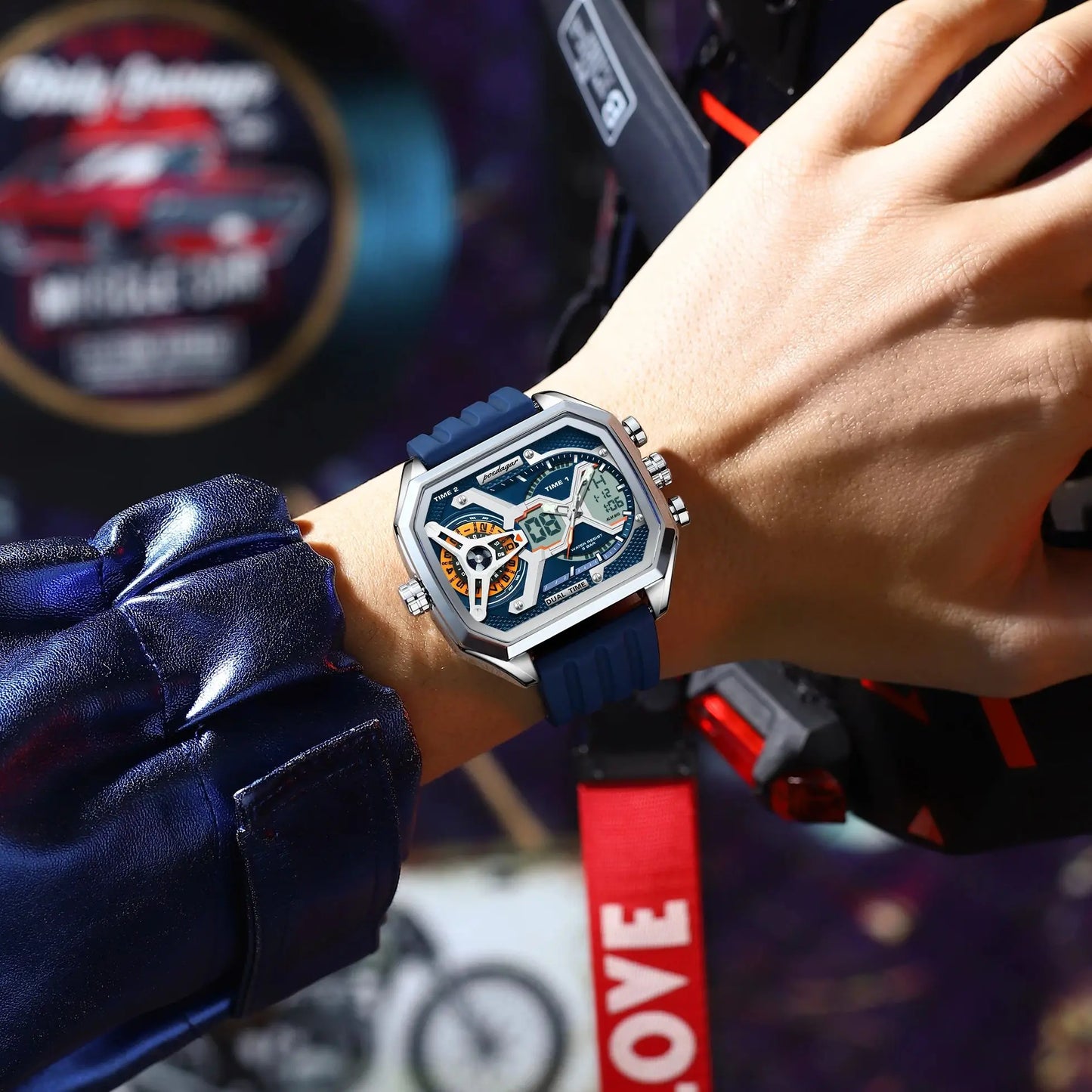 POEDAGAR Top Luxury Men Clock LED Calendar Week Luminous Man Wrist watch