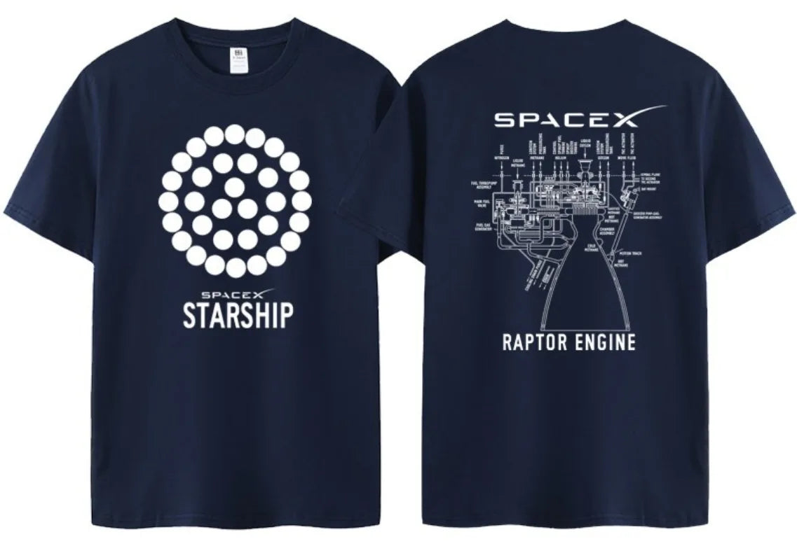 Musk T-shirt - SPACE X Short Sleeve Top Men - Space Exploration - Mars Rocket - Starship - Short Sleeve Launch Powerful Engine