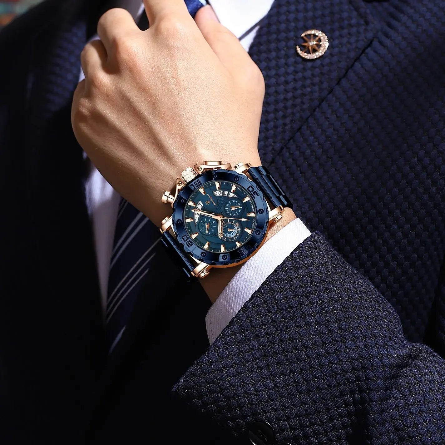 Watch For Men Calendar Luminous Waterproof Quartz Man Wristwatch