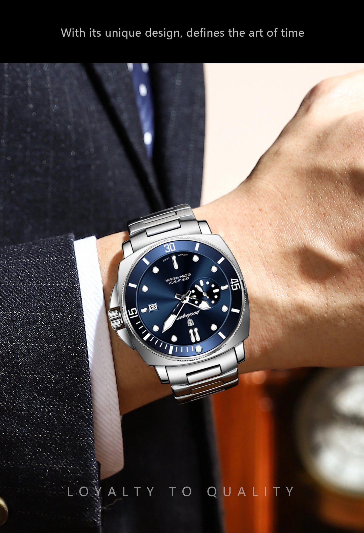 POEDAGAR Luxury Sports  Wristwatch Luminous Waterproof  Men Business watch