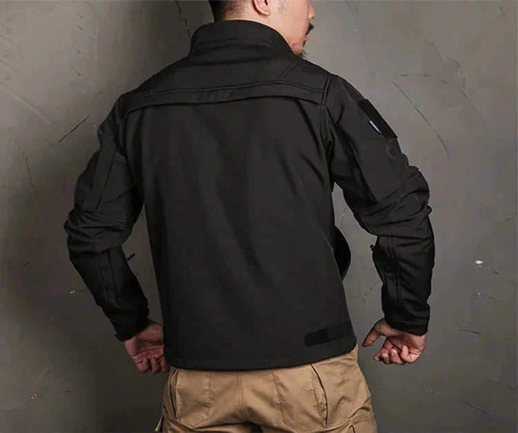 Men's Soft Shell Jacket Fleece Lined Waterproof Warm Outdoor Combat jacket