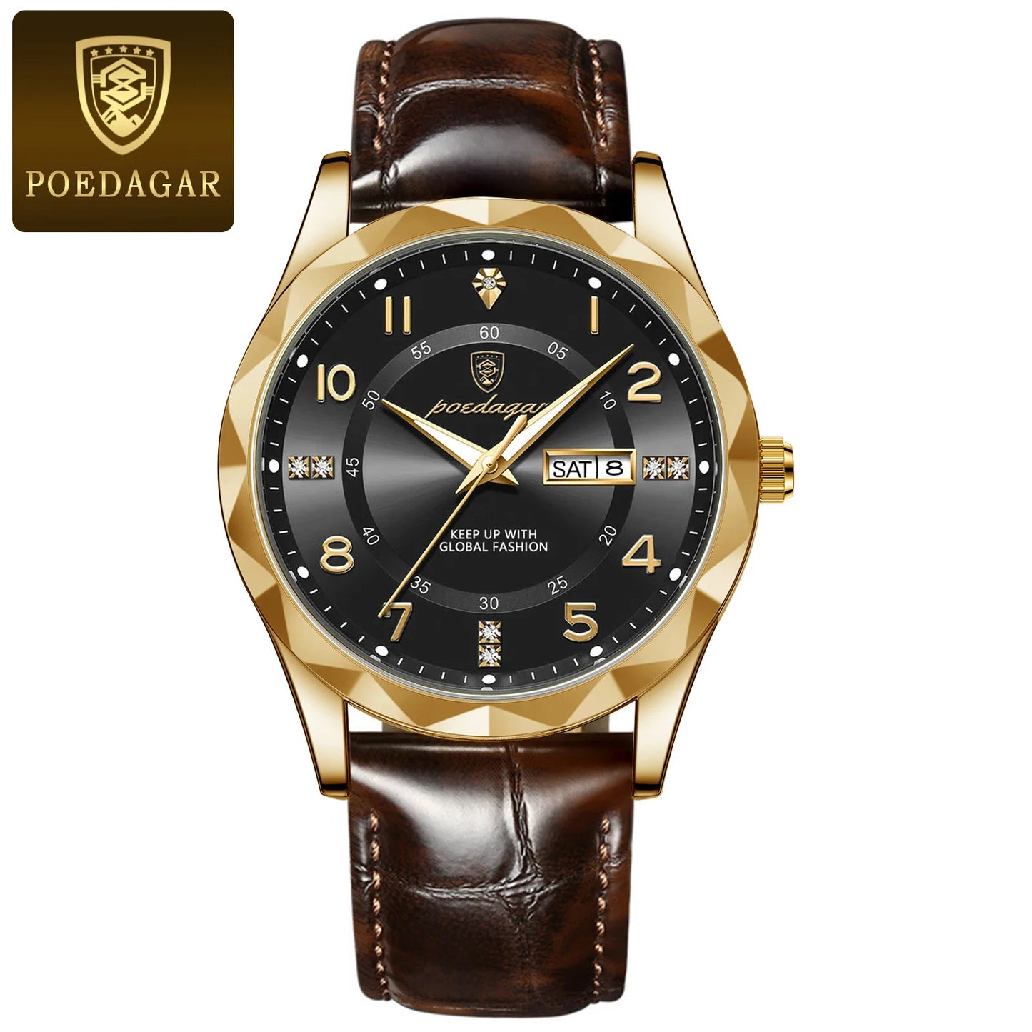 POEDAGAR Luxury  for Men Sport Quartz Leather Man Watch