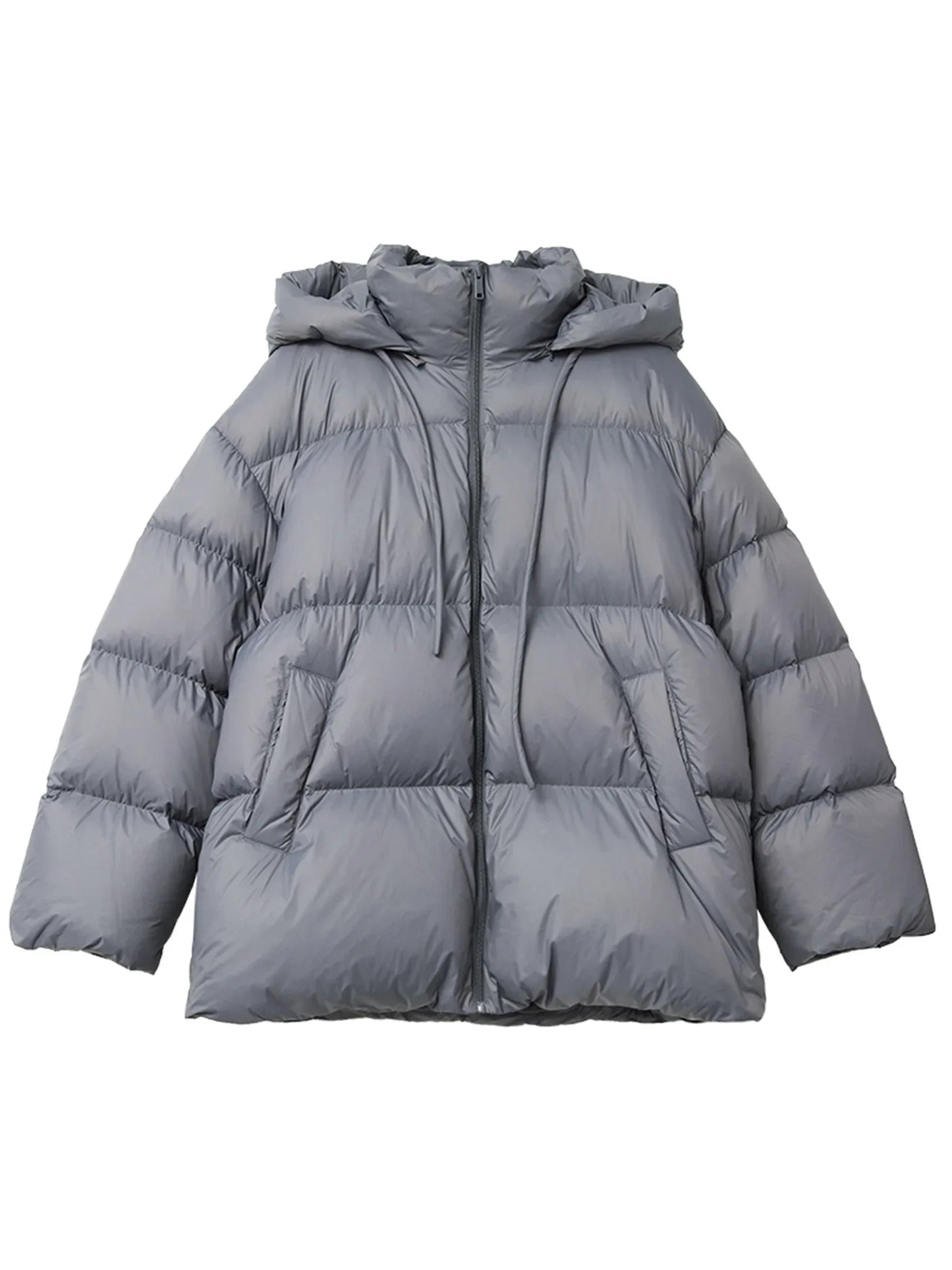 CHIC VEN Women Down Coats Solid Loose  White Duck Down Down Jacket