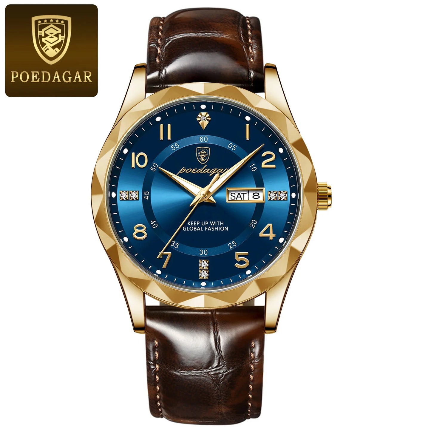 POEDAGAR Luxury  for Men Sport Quartz Leather Man Watch
