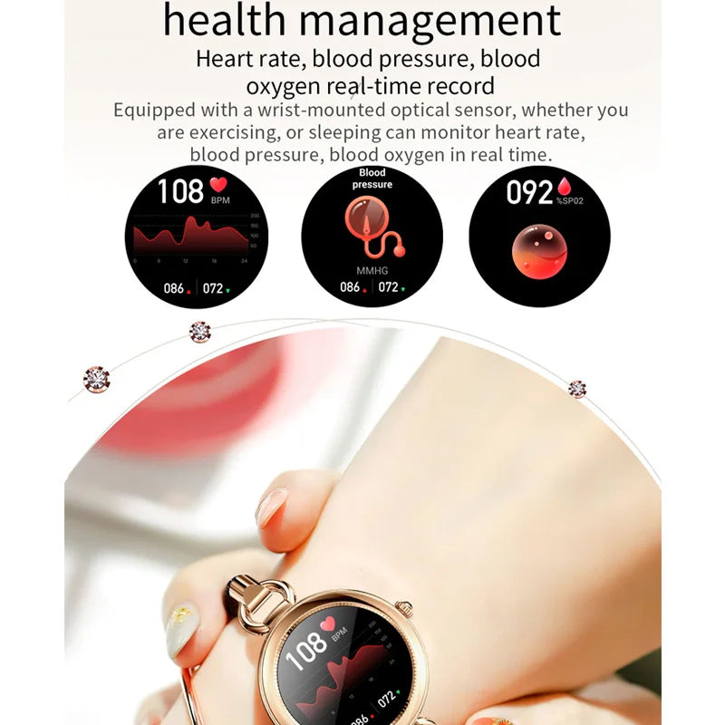 2023 NEW Trendy Quality women GT01 Smart Watch Women Blood Pressure Oxygen Heart Rate Sedentary Reminder IP67 Smartwatch gift