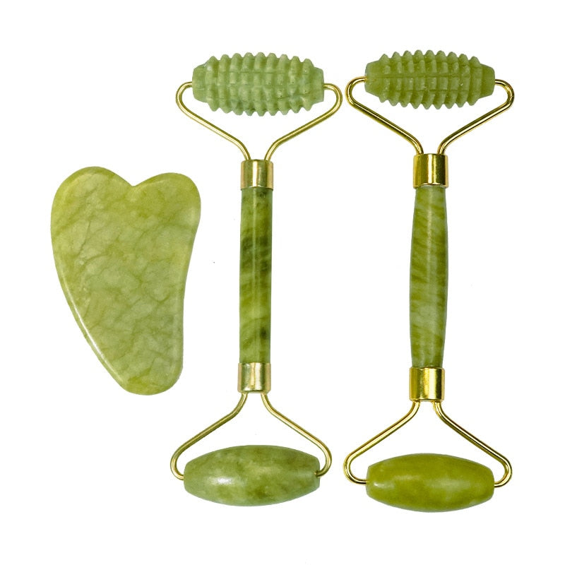 Natural Jade Roller Massager for Face Body Back Foot Massage Roller Facial