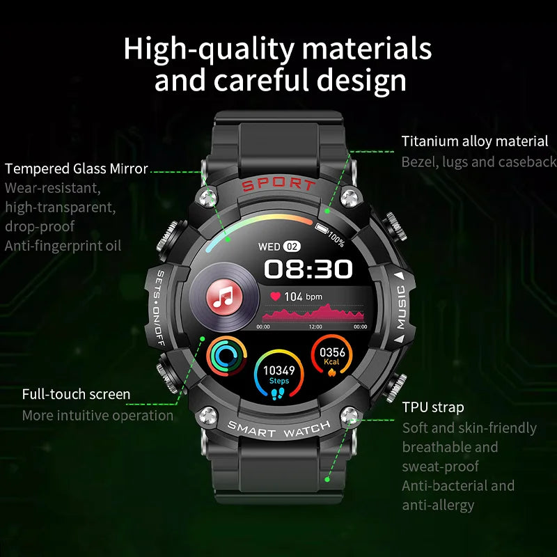 2023 New TWS Music Talk Smartwatch Earphone 2 In 1 Men Smart Watch with Earbuds 10 Hours Of Strong Sound Effects Music Lover