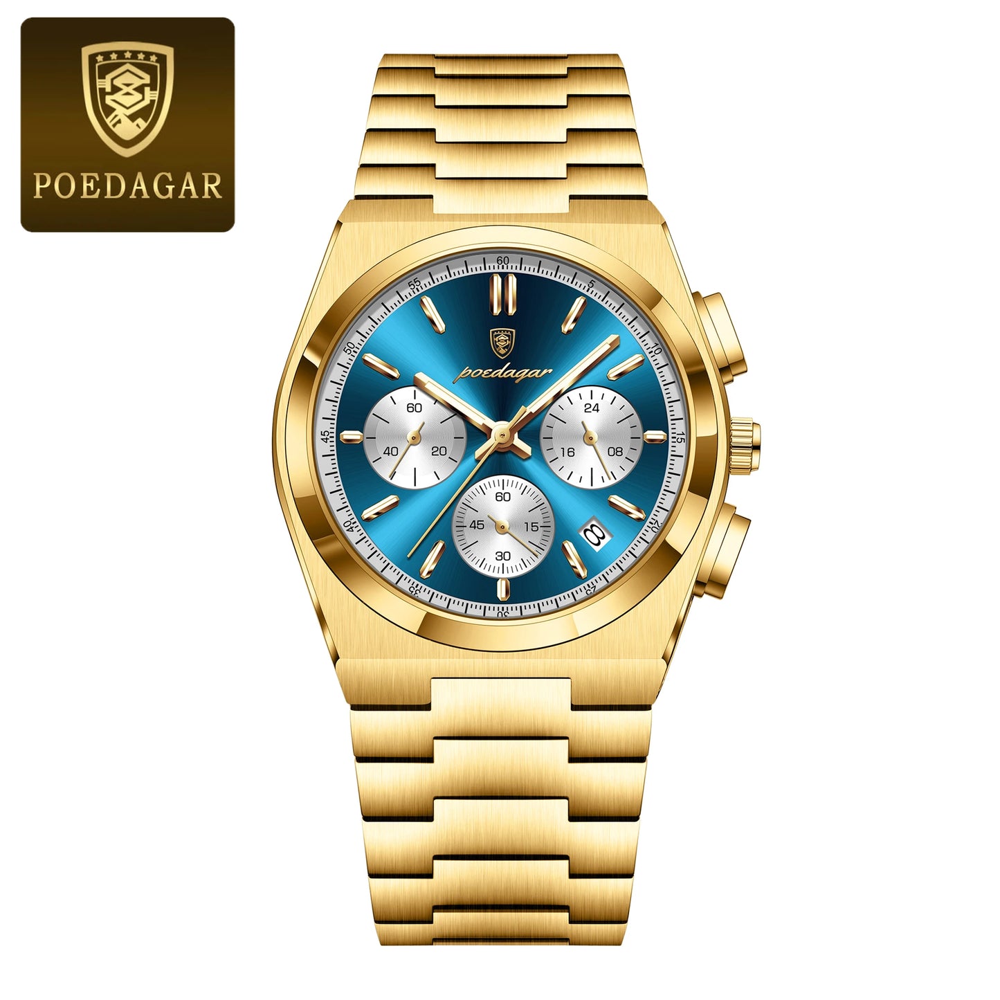 POEDAGAR Luxury Man Quartz Watch Sport MilitaryWaterproof Luminous  Men Watch