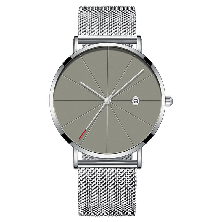 Luxury Business Men Watch Ultra thin Stainless Steel Mesh Belt Quartz Watch