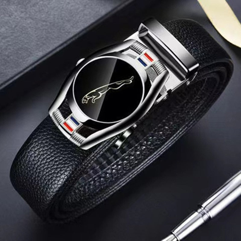 Sports Car Luxury Brand Designer Fashion Genuine Leather  Male Strap Belts