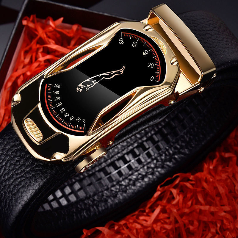 Sports Car Luxury Brand Designer Fashion Genuine Leather  Male Strap Belts