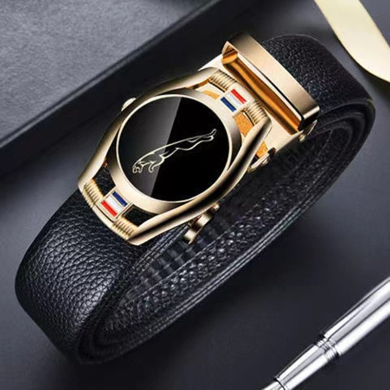 Sports Car Luxury Brand Designer Fashion Genuine Leather  Male Strap Belts