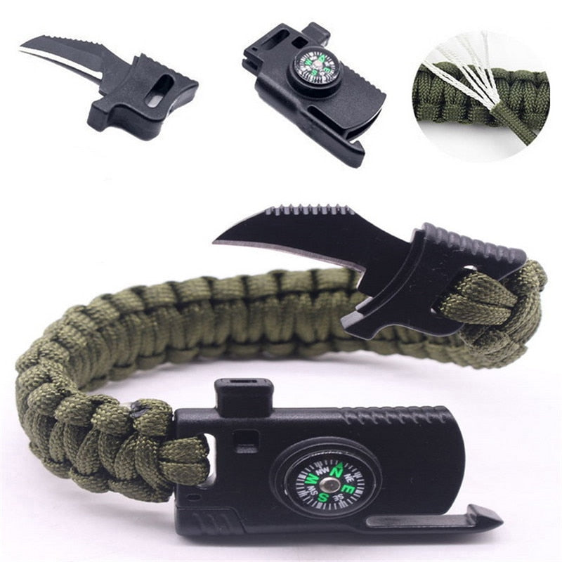 Multi-function Survival Outdoor Camping Rescue Emergency Rope Bracelet