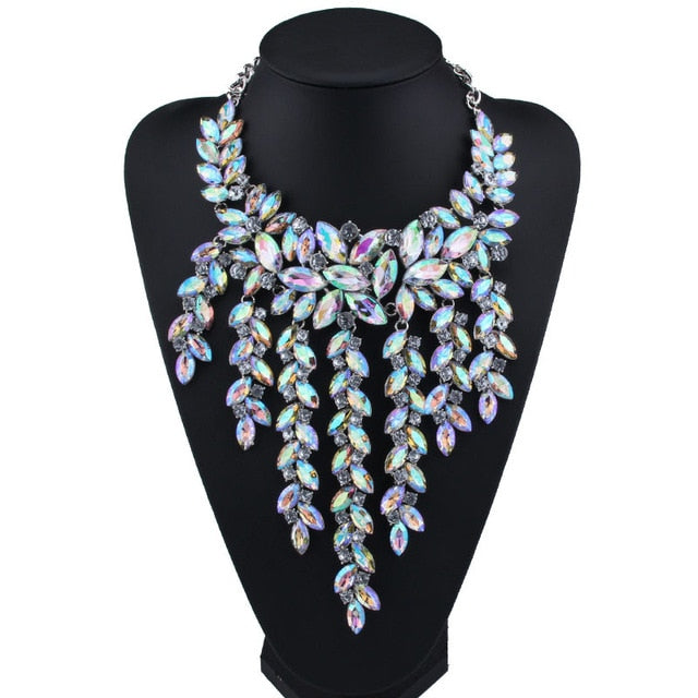 Rhinestone Multicolored Bohemian  Chunky Collar Women Necklace