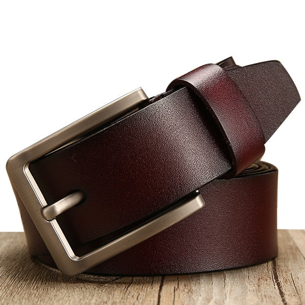 genuine leather strap luxury pin buckle casual men's belt