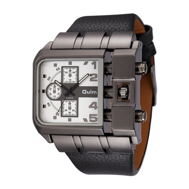 Casual Wristwatch Square Dial Wide Strap Men's Quartz Watch