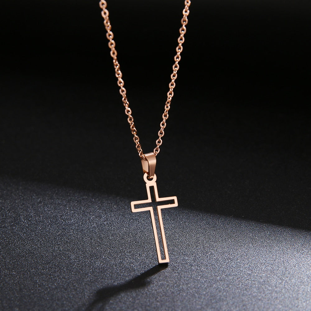 Stainless Steel Necklace For Women Chain Cross Necklace