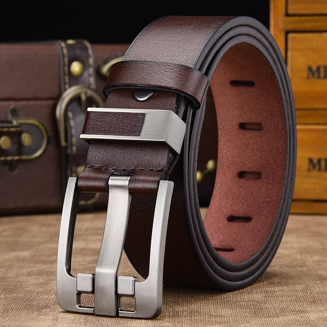 Genuine leather strap luxury pin buckle casual men belt