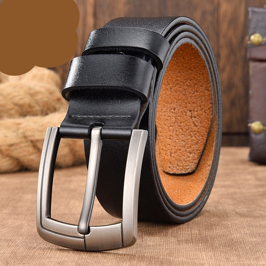 Men male  genuine leather  strap luxury pin buckle fancy vintage belt