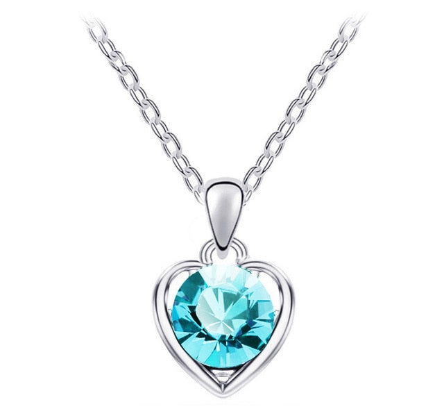 Lovely  Crystal Heart Pendant Necklace fashion Jewelry for women