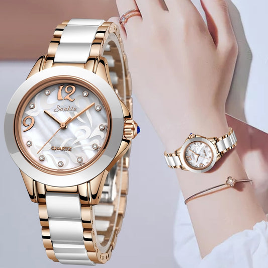 Rose Gold Women Quartz Ladies Top Brand Luxury Female  Girl Watch