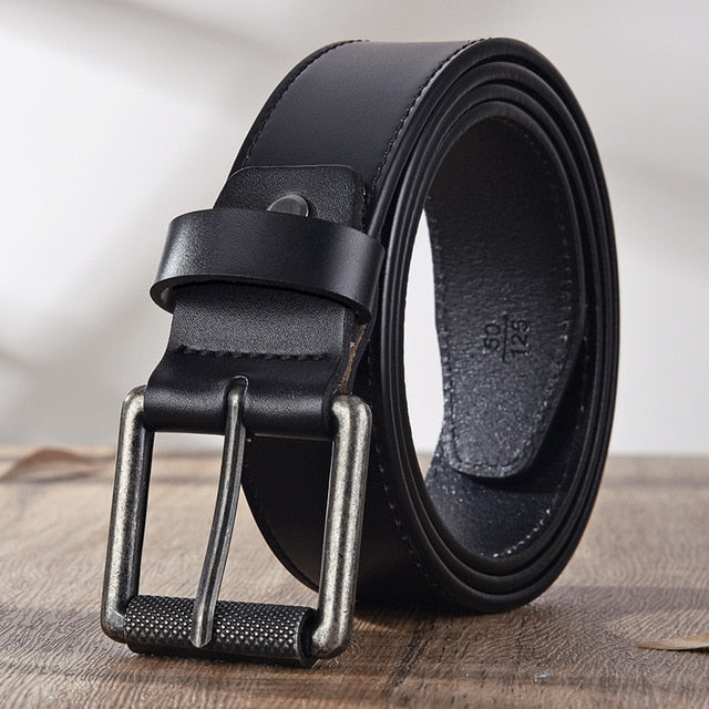 Men genuine leather strap luxury pin buckle belts casual men belt