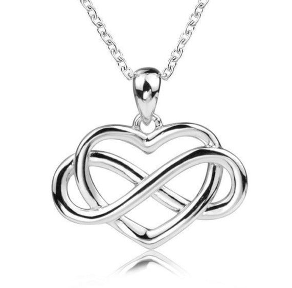 Infinity Symbol Heart  Love Pendant Chains Necklace