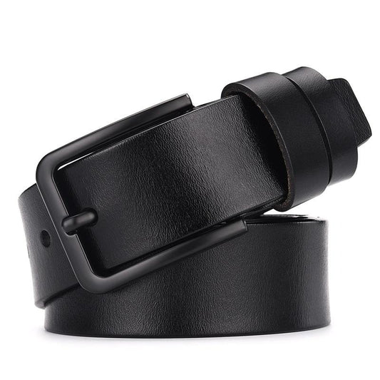 men  genuine cow leather  strap  vintage pin buckle male belt