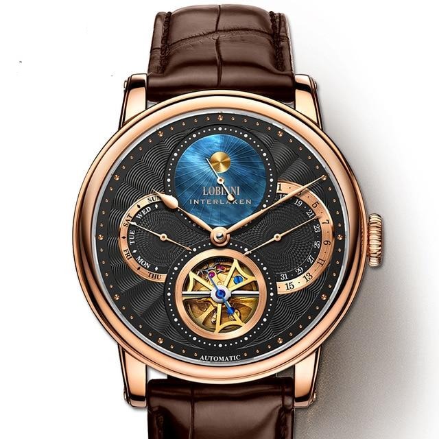 Rome dial Automatic gear Mechanical Leather Cost wrist watch