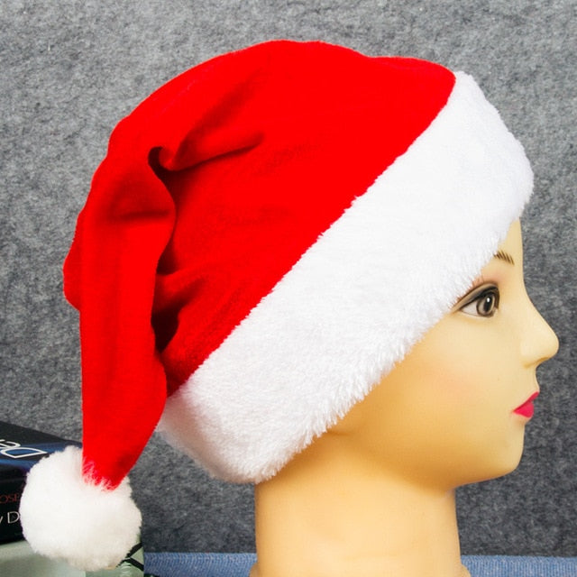 Santa  Xmas  Extra Thicken Classic Christmas Hat