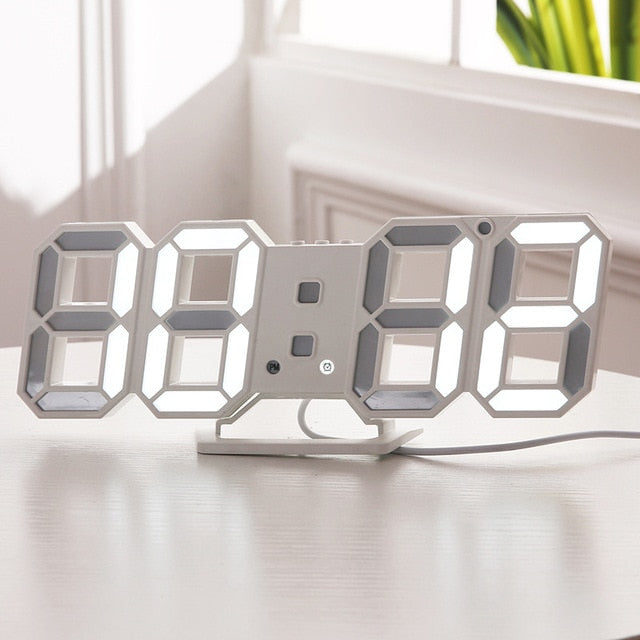 LED Digital Wall Clock Alarm Date Temperature Automatic Backlight